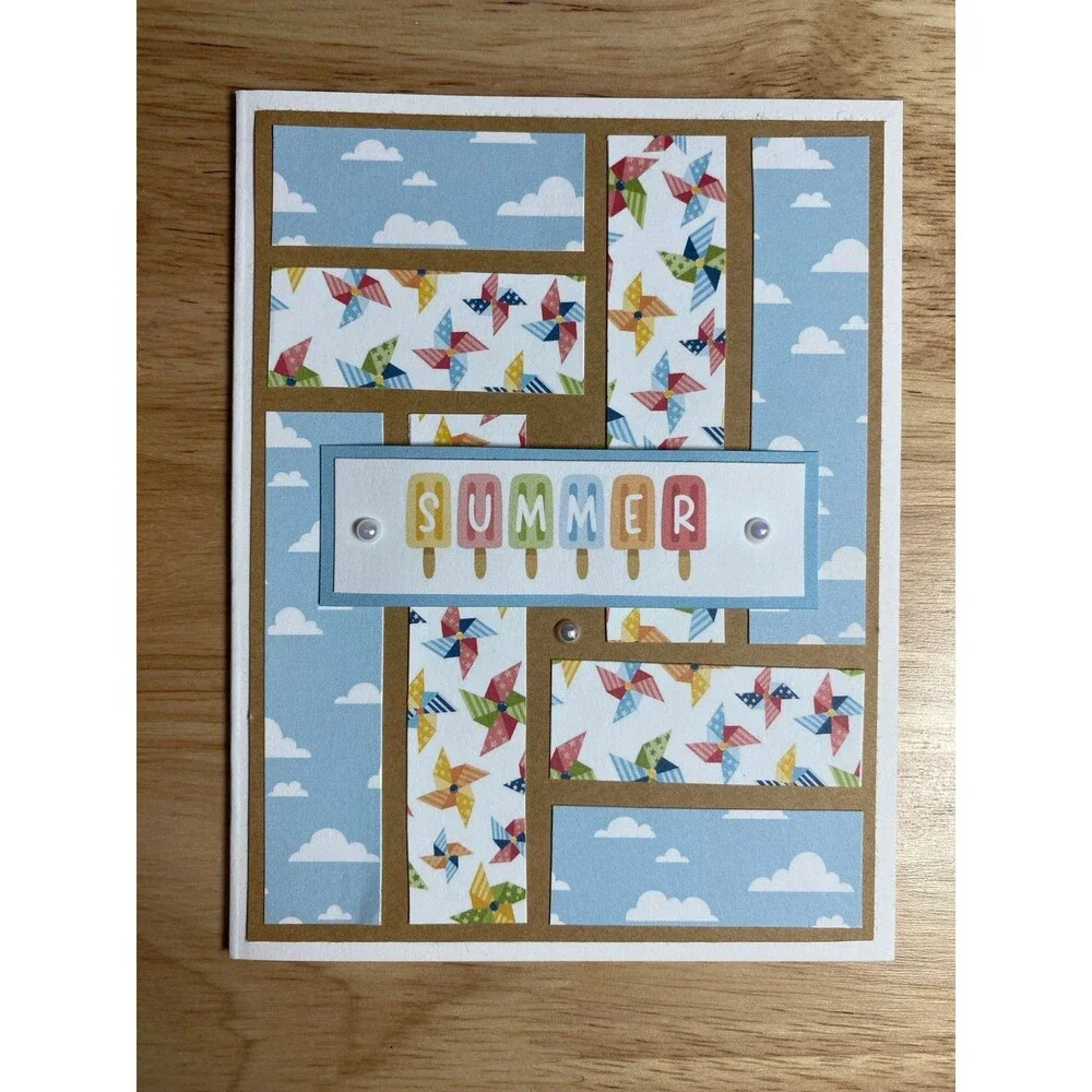 Handmade Summer Blank Greeting Card A2 & Envelope